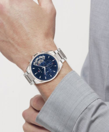 Tommy Hilfiger Zilverkleurig Heren Horloge met Open Wijzerplaat