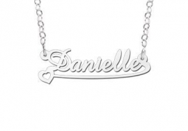 Names4ever Danielle Stijl Kinder Naamketting van Zilver ZNK35