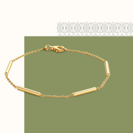 Excellent Jewelry Geelgouden Schakelarmband met Staafjes