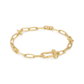 Ania Haie Pop Charms Gold Stud Link Charm Bracelet AH B048-03G