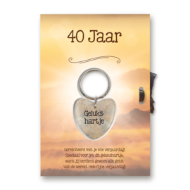 Gelukshart Cadeaukaart - 40 jaar