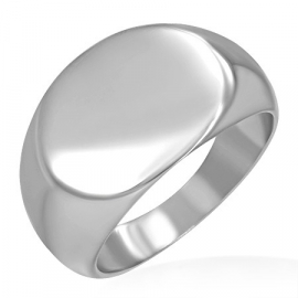 Zilverkleurige Zegelring- Graveer Ring SKU35326