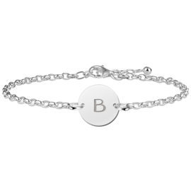 Zilveren Names4ever Armband met Ronde Letterhanger