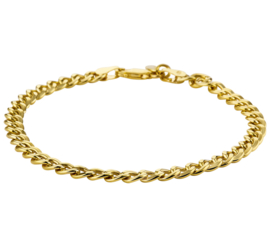 Gouden Schakelarmband Geslepen Gourmet | Lengte 21 cm