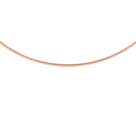 Dun Rond Roségouden Omega Collier | Dikte: 1,4mm Lengte: 42cm