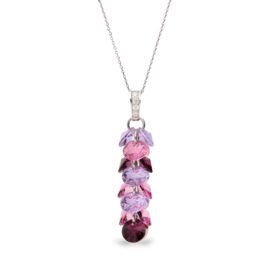 Frou Frou Roze met Paarse Glaskristallen Ketting van Spark Jewelry