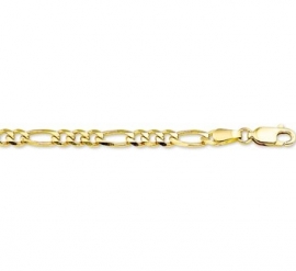 Gouden Figaro Schakelarmband voor Heren | Lengte 18 cm