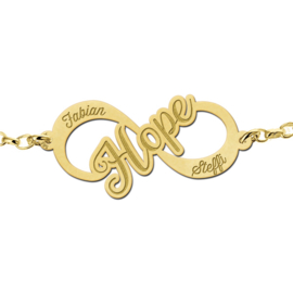 Hope Armband van Goud met Infinity Naamhanger > Names4ever