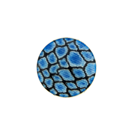 Zilveren 24mm Munt met Blauwe Emaille van MY iMenso