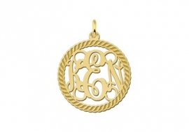 Names4ever Medium Monogram met Initiaal Hanger van Goud GMH011