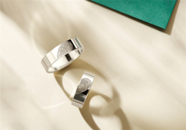 Zilveren ringen set met twee vingerafdrukken | Names4ever
