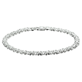 Platte Konings 5,5mm Schakelketting van Zilver | Lengte 60 cm