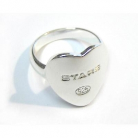 STARS 925 Heart tag ring R-852