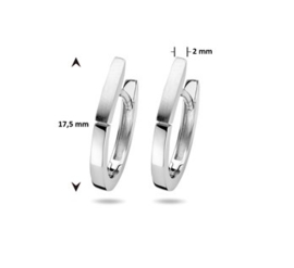 Zilveren Klapoorringen poli/mat