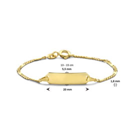 14K Geelgouden Graveerarmband voor Kinderen 13cm