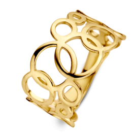 Excellent Jewelry Geelgouden Ring met Opengewerkte Rondjes