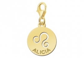 Names4ever Zodiac-Bedel Leeuw in massief goud GBS005