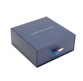 Tommy Hilfiger Zwart Lederen Armband met Schakel