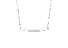 Zilveren Bar Naamketting Names4ever ZNKB005