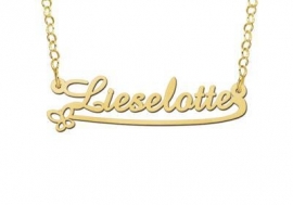 Names4ever Lieselotte Stijl Kinder Naamketting van Goud