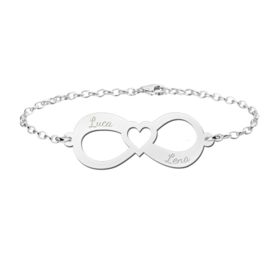 Luca Lena Armband van Zilver met Infinity Naamhanger > Names4ever