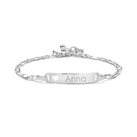 Graveerarmband met Naam/Datum en Hartje | Names4ever