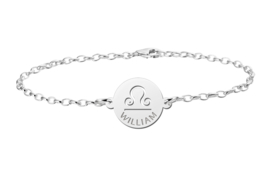 Zilveren Armband met Ronde Weegschaal Sterrenbeeld Naamhanger > Names4ever