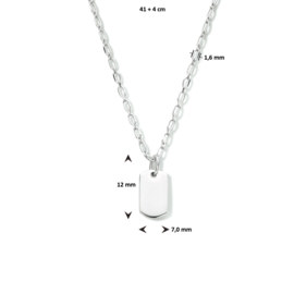 Zilveren Graveerketting met Dog Tag