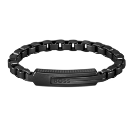 BOSS ORLADO Zwarte Stalen Armband 19 cm