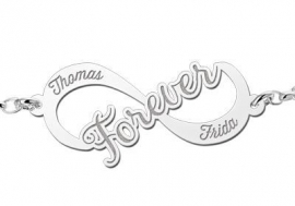 Names4ever Forever Infinity Armband van Zilver - Graveer Sieraad