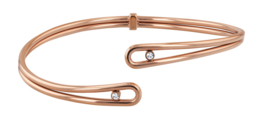 Edelstalen Roségoudkleurige Cuff Armband met Zirkonia’s van Tommy Hilfiger