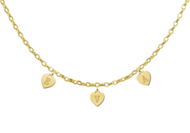 Naamketting met Hartjes Letters van Goud | Names4ever