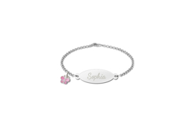 Names4ever Zilveren Baby Armbandje met Naamplaatje