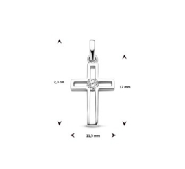 Dames Hanger Kruis met Zirkonia Steentje