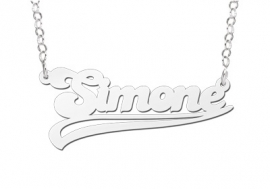 Names4ever Simone Stijl Zilveren Naamketting