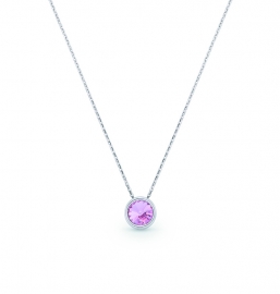 Tiny Bonbon Roze Glaskristallen Ketting van Spark Jewelry