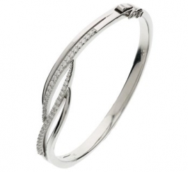 Scharnier Bangle armband van Zilver met Zirkonia’s