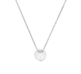 Zilveren Gourmet Collier met Letter A