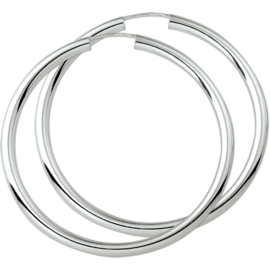 Zilveren Oorringen 3,0 mm ronde buis | Diameter 50 mm