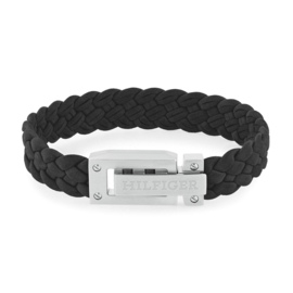 Tommy Hilfiger Zwart Leren Heren Armband TJ2790517