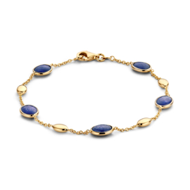 Excellent Jewelry Geelgouden Armband met Blauwe Edelstenen