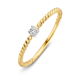 Excellent Jewelry Bicolor Gedraaide Ring met Zirkonia