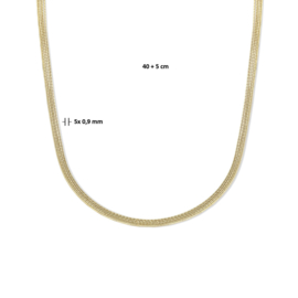 Zilveren Verguld Multi-collier Slang 40 + 5 cm