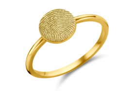 Gouden Disc Ring met Vingerafdruk | Names4ever