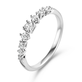 Excellent Jewelry Witgouden Ring met 0,32crt. Diamanten Rij