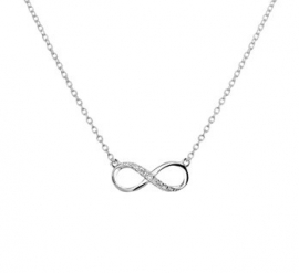 Infinity Zirkonia Hanger Collier van Zilver