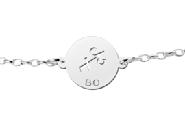 Zilveren Armband met Ronde Boogschutter Sterrenbeeld Naamhanger > Names4ever