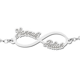 Hannah Julian Armband van Zilver met Infinity Naamhanger > Names4ever