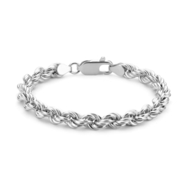 Armband met Koord van Gerhodineerd Zilver 6,5 mm 19 cm