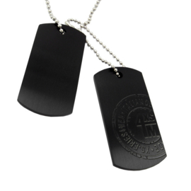 Robuuste Dog Tag Gawain Hangers in Zwart Graveer Hanger